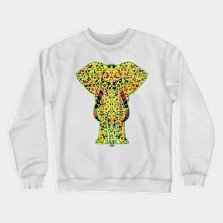 Rainbow Yellow Elephant on Green V.2 Crewneck Sweatshirt